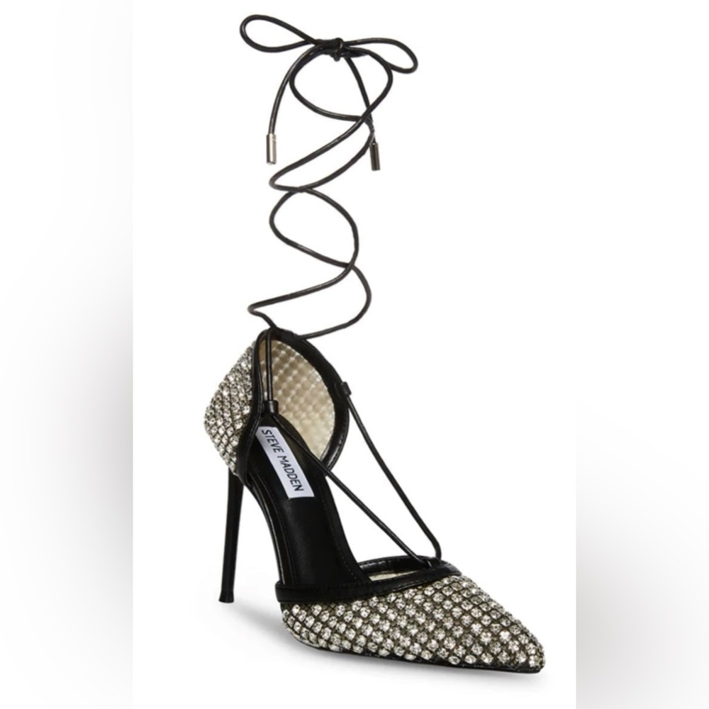 Steve Madden Black Rhinestone Women's Heels 10
